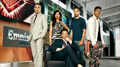 The cast of Fox's television series Empire, from left, Trai Byers, Taraji P Henson, Terrence Howard, Jussie Smollett and Bryshere Gray. Fox via Getty Images