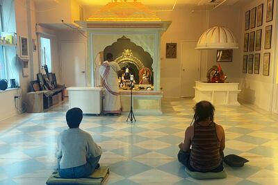 Inside Manhattan's Broome Street Ganesha Temple. AP