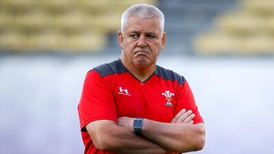 Wales' head coach Warren Gatland leads a team training session in Tokyo. AFP