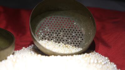 Sieves on display at the Pearl Museum.