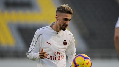 Samu Castillejo at the training session.