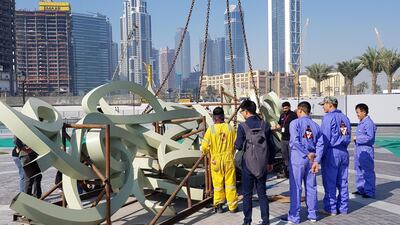 The sculpture has been installed near Dubai Opera. Photo: Supplied / eL Seed