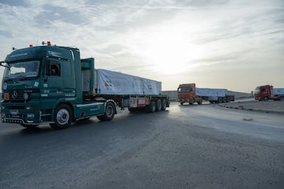 Lorries carrying aid for Gazans entered the enclave on Tuesday. Photo: Operation Chivalrous Knight 3