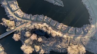 A frosty morning on the banks of the River Avon in Warwick, England. PA