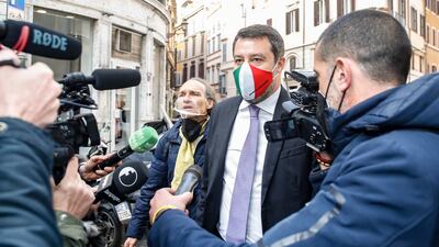 Matteo Salvini is known as a Vladimir Putin supporter in Italy. EPA