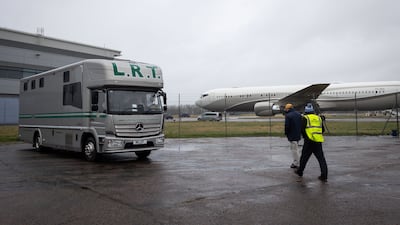 The lorry arrives at Stansted Airport, where the going is good.