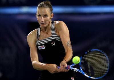 Karolina Pliskova of the Czech Republic was severely tested by the American Alison Riske in Dubai on Wednesday. Francois Nel / Getty Images