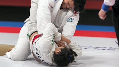 Eva Bisseni defeated Tereza de Souza in the 70kg-plus category. Reem Mohammed / The National