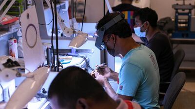 The team of skilled craftsmen use state-of-the-art technology to create unique pieces, designed by Riaz.