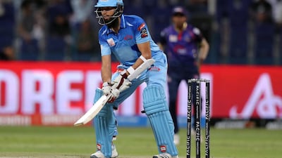 Karnataka Tuskers batsman Hashim Amla plays a ramp shot. Chris Whiteoak / The National