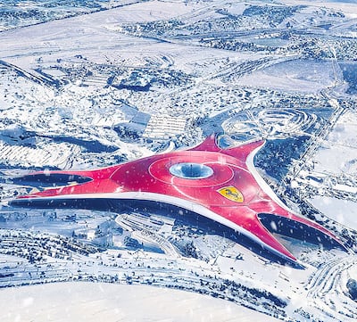 Ferrari World Abu Dhabi on Yas Island as imagined by artist Jyo John Mulloor. Photo: Jyo John Mulloor