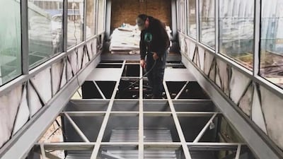 Harris gutted the entire vehicle himself, spending 18 months and AU$30,000 (Dhs80,000) on rebuilding it from the ground up, installing solar panels and a hot water system. Courtesy Marte Snorresdotter Rovik