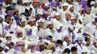 Supporters watch intently during the 0-0 draw at the Zabeel stadium in Dubai. Jaime Puebla / The National