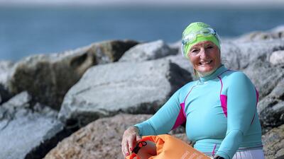 A motivational speaker and author Julie Lewis will swim the English Channel this August to raise awareness about resilience and the importance of creating memories. Victor Besa / The National Section: National