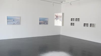 Iranian artists Neda Zarfsaz and Golnar Adili's work on display in an exhibition titled Caught in the Game. Currently on display at the Mottahedan Projects space in Dubai. Images courtesy of Mottahedan Projects.