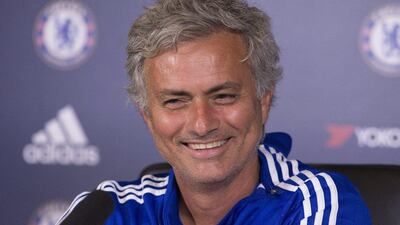 Chelsea manager Jose Mourinho shown at a press conference on Friday ahead of Sunday's Premier League contest against West Brom. Alan Walter / Action Images / Reuters / August 21, 2015