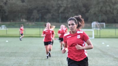 Sarah Essam plays for Stoke City's women's team in England. Courtesy Sarah Essam