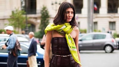 Giovanna Battaglia at Paris Fashion Week Spring/Summer 2012.
