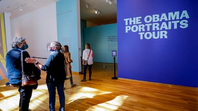 The Obama portraits tour entrance at the High Museum of Art in Atlanta. EPA
