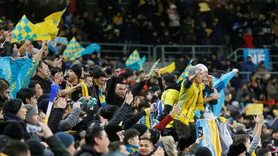 Astana fans during the Europa League match against Manchester United. Reuters