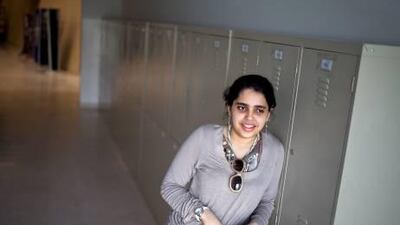 Kamela Al Qubaisi, 18, received her A-level results and achieved four A*s. She has ambitions to study medicine, but would like to take a gap year first.