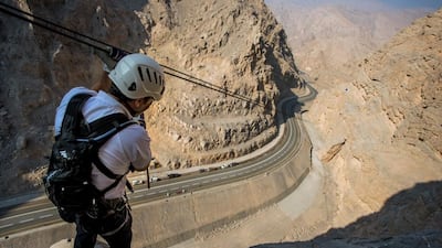 Ras Al Khaimah Tourism Development Authority is investing in the expansion of the its highly-successful Jebel Jais Via Ferrata adventure challenge in the Hajar Mountains, the only commercial product of its kind in the UAE. Courtesy RAKTDA
