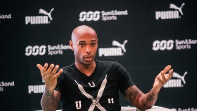 Former Arsenal striker Thierry Henry met with fans at the Dubai Mall in 2015. Alex Atack for The National