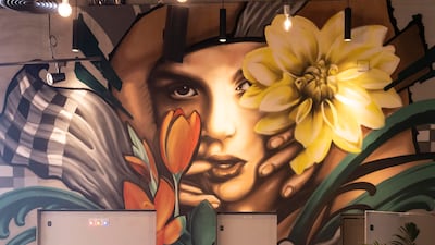 Some of the artwork inside Social Distrikt.