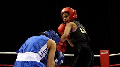 Boxer Ramla Ali, in red. Getty Images