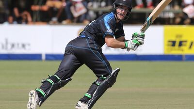 New Zealand batsman George Worker is in action during their one-off Twenty20 match against Zimbabwe Harare on Sunday. Jekesai Njikizana / AFP