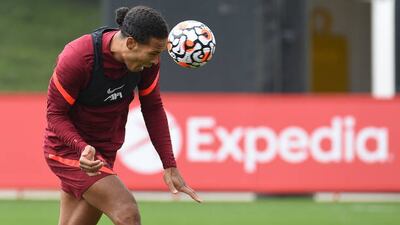 Virgil van Dijk trains in Kirkby.