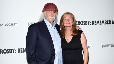 David Crosby with his wife, Jan Dance, in 2019. AP