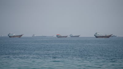 Vessels near the Strait of Hormuz, as seen from Musandam, Oman, August 24, 2026. REUTERS / Stringer