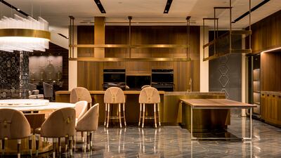 A formal dining area.