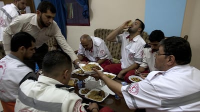 Despite coordinating with the Israelis, providing them names, IDs, vehicle-number plates, he said his personnel are at great risk. ‘There is no respect for ambulance workers on the Israeli side,’ Mr Abou Foul said. Heidi Levine for The National