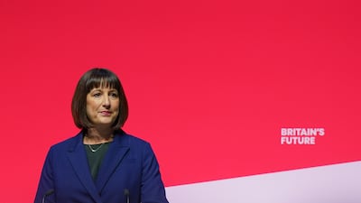 Shadow chancellor Rachel Reeves delivers a speech on day two of the Labour Party conference. Getty Images