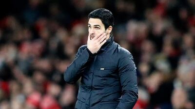 Arteta on the sidelines in the Europa League match against Olympiakos on February 27. AP