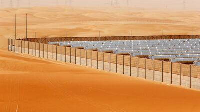 The Shams 1 plant, south of Madinat Zayed, was one of the first concentrated solar power plants in the region. Christopher Pike / The National
