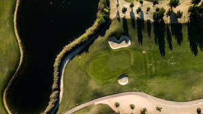 An aerial view of a golf course in Dubai. Photo: Moadh Bukhash