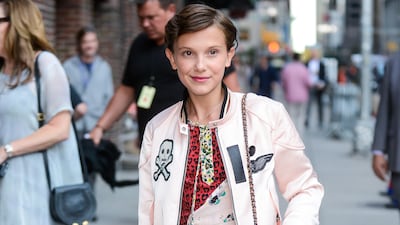 Millie Bobby Brown, wearing head-to-toe Coach, arrives at the 'Late Show With Stephen Colbert' studios in New York City on September 13, 2016. Photo: GC Images