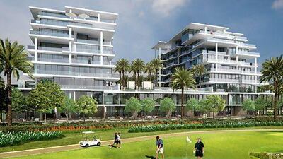 A rendering of the Golf Condos at the Akoya by Damac project planned at Dubailand. Courtesy Damac