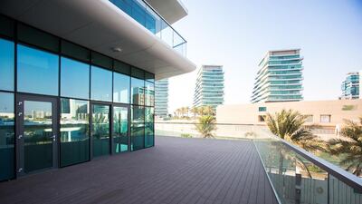 Al Hadeel at Al Raha Beach, where all 10 storeys of the structure are up. Courtesy Aldar Properties