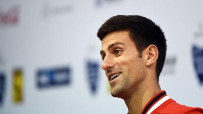 Novak Djokovic of Serbia speaks at a press conference on Tuesday at the ATP Shanghai Masters tournament. Greg Baker / AFP / October 13, 2015