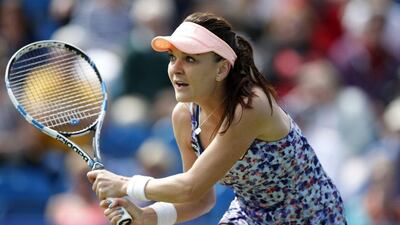 Poland's Agnieszka Radwanska in action during the second round at Eastbourne. Reuters / Peter Cziborra