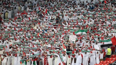 UAE fans attend an Asian Cup qualifying match against Vietnam in Abu Dhabi in November 2013. Pawan Singh / The National / November 19, 2013