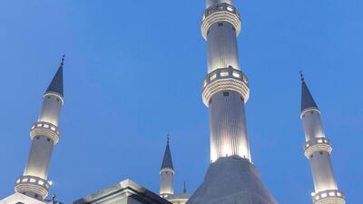 Eid Al Adha morning prayers at the Al Farooq Omar bin Al Kahttab Mosque in Al Safa in 2017. Antonie Robertson/The National