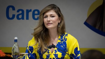 Emine Dzhaparova, Ukraine’s deputy foreign minister, at an event in New Delhi on Tuesday, April, 11. AP