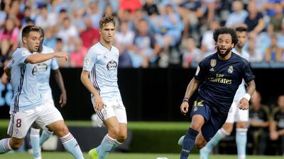 Real Madrid full-back Marcelo, right, in action against Celta Vigo. Reuters