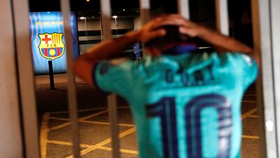 Barcelona fans gathered outside the Camp Nou. Reuters