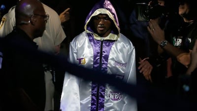 Timothy Bradley enters the arena before facing Manny Pacquiao in their welterweight fight on April 9, 2016 at MGM Grand Garden Arena in Las Vegas, Nevada. Christian Petersen/Getty Images/AFP